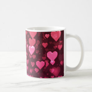 Caneca De Café Papel de parede digital sobre coração cor-de-rosa
