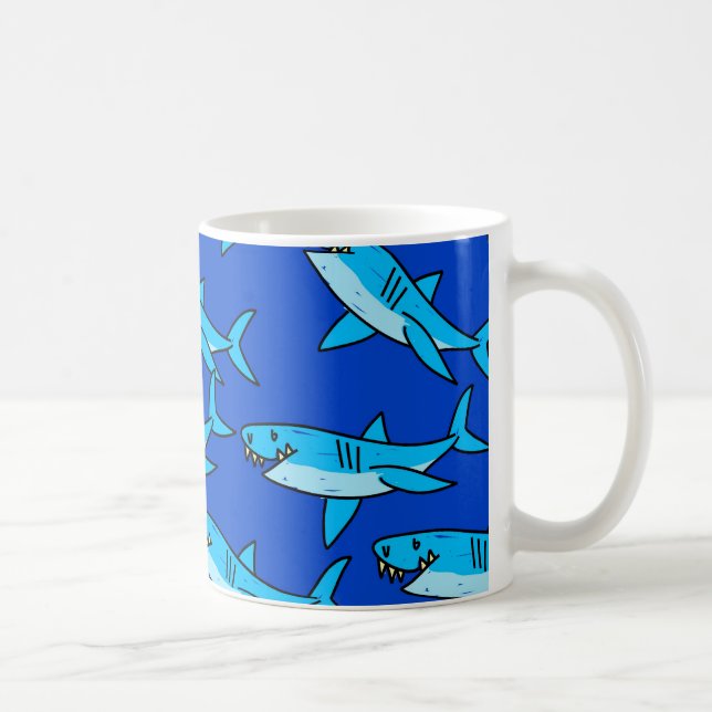 Caneca De Café Papel de parede do tubarão (Direita)