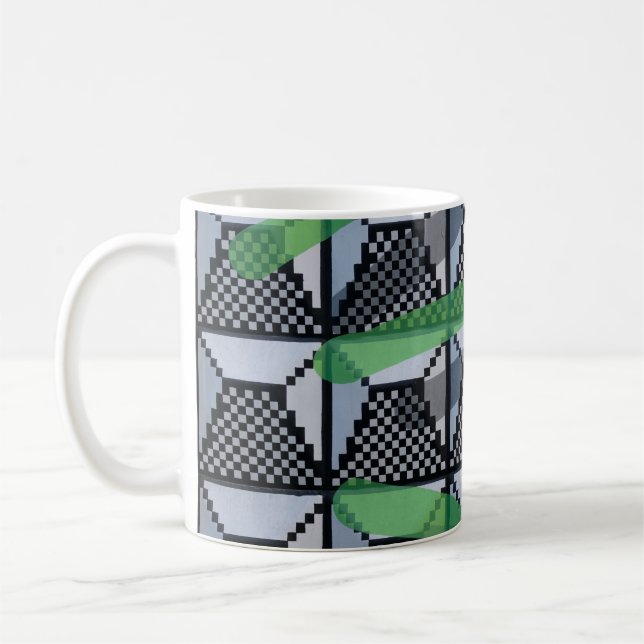 Caneca De Café Papel de parede em preto, verde e preto (Esquerda)
