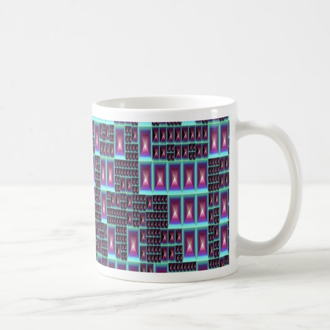 Caneca De Café Papel de parede fractal techno (Direita)