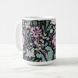 Caneca De Café Papel de parede vitoriano botânico de papoula de W
