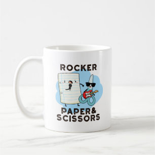 Caneca De Café Papel De Rocker E Tesoura Engraçados Jogo
