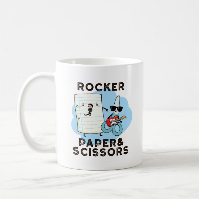 Caneca De Café Papel De Rocker E Tesoura Engraçados Jogo (Esquerda)