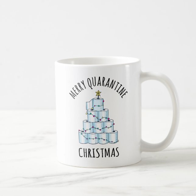 Caneca De Café Papel higiênico da árvore de Natal da quarentena d (Direita)