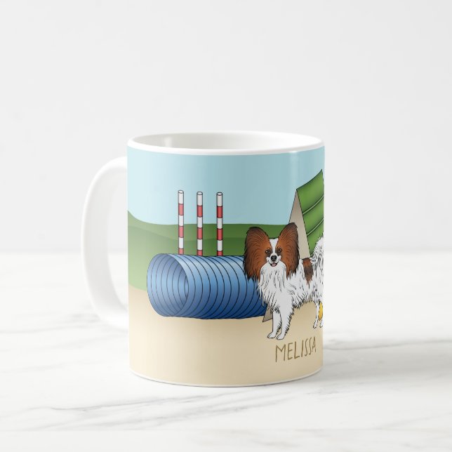Caneca De Café Papillon Agilidade Sable Vermelho Com Nome Persona (Frente Esquerda)