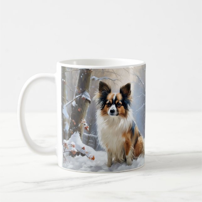 Caneca De Café Papillon Deixe-O Neve Natal (Esquerda)