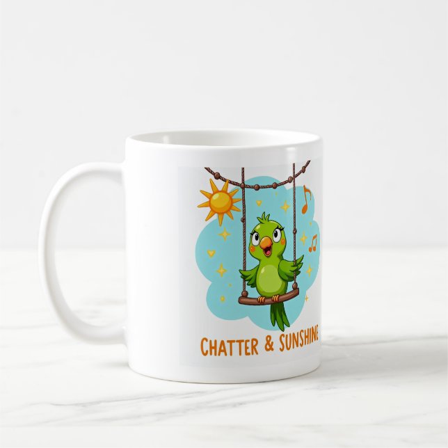 Caneca De Café Papo de Papagaio & Risada Ensolarada (Esquerda)