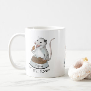 Caneca De Café Papoila A Pata De Café Possum, Branca