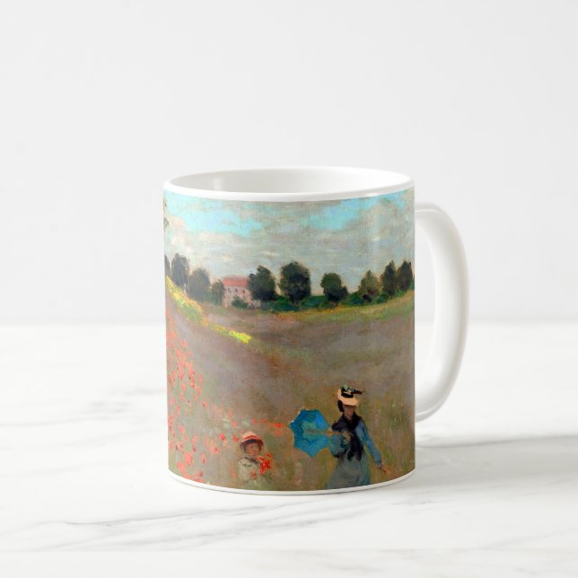 Caneca De Café Papoila de Claude Monet (1873) (Frente Esquerda)
