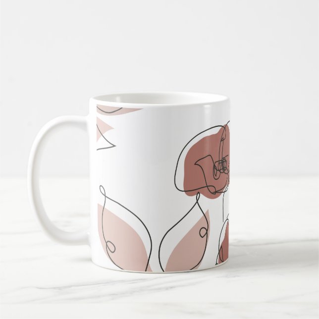 Caneca De Café Papoila Elegante Flores Sem Olho Padrão (Esquerda)