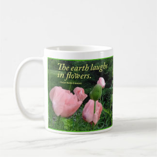 Caneca De Café Papoilas & íris "que a terra ri nas flores. "