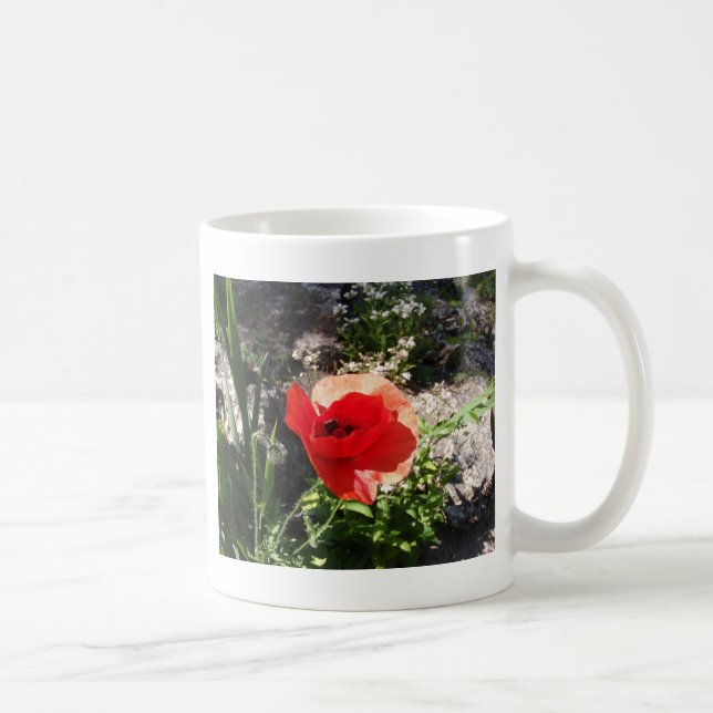 Caneca De Café Papoula Vermelha (Direita)