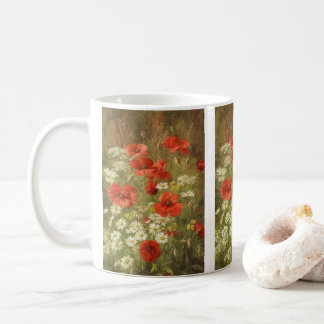 Caneca De Café Papoulas e Margaridas Crescentes por Christensen