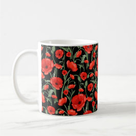 Caneca De Café Papoulas Vermelhas