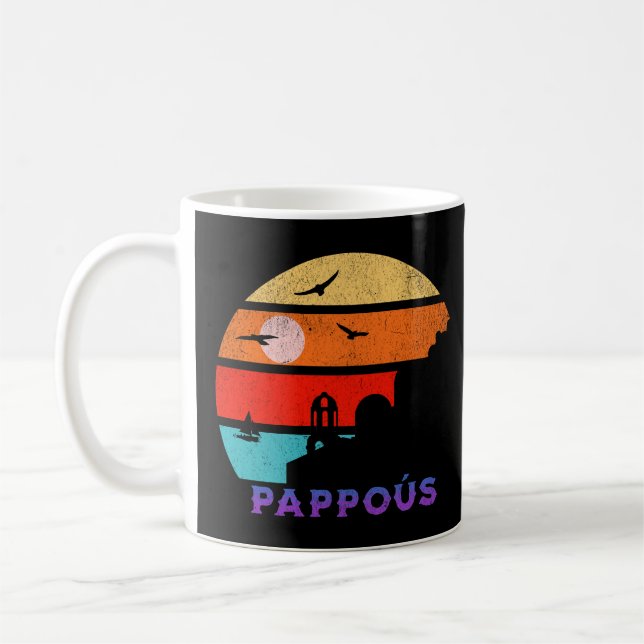 Caneca De Café Pappoús Retro Sunset Ocean Avô (Esquerda)