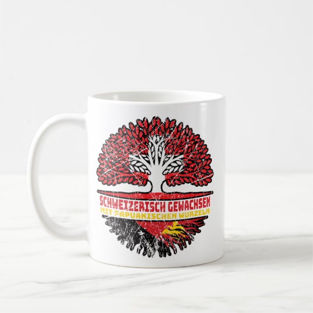 Caneca De Café Papua-Neuguinea Papuanisch Schweizer Schweiz Baum (Esquerda)