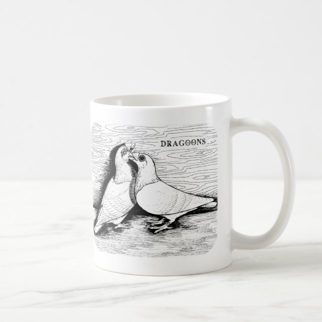 Caneca De Café Par Branco de Pombos de Dragoa (Direita)