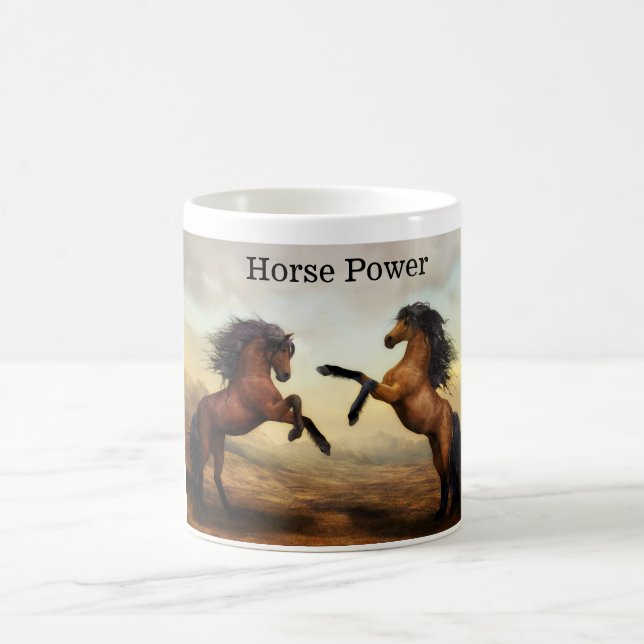 Caneca De Café par de cavalos selvagens (Centro)