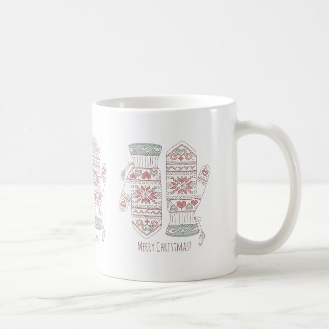 Caneca De Café Par De Luvas De Natal Conhecidas (Direita)