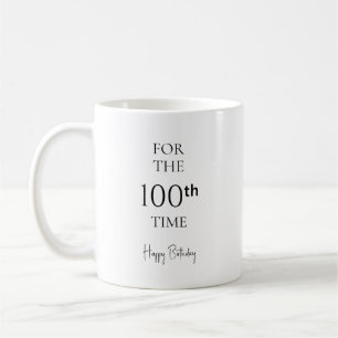 Caneca De Café Para a 100ª Vez Feliz Aniversário Minimalista
