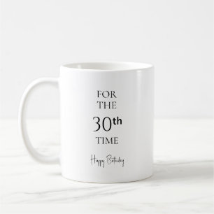 Caneca De Café Para a 30ª Vez Feliz Aniversário Minimalista