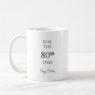 Caneca De Café Para a 80ª Vez Feliz Aniversário Minimalista