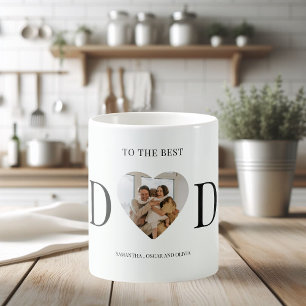 Caneca De Café Para A Melhor Foto De Coração Personalizada Do Pai