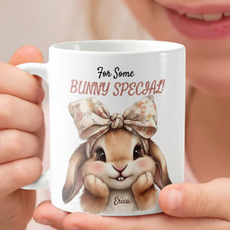 Caneca De Café Para Algum Coelhinho Especial Fofa Páscoa Coquette