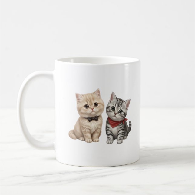 Caneca de Café para Amantes de Gatos Fofos (Esquerda)