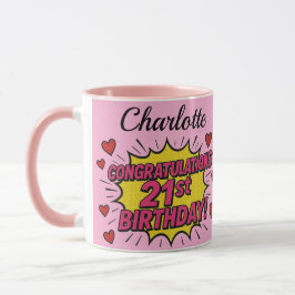 Caneca de café para aniversário de 21 anos