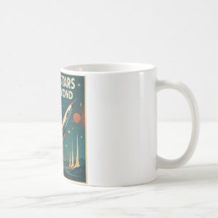 Caneca De Café "Para As Estrelas E Além" Viagem De Espaço Vintage