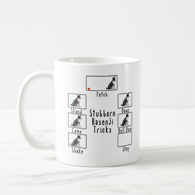 Caneca de Café para Cães com Dicas de Basenji Teim (Esquerda)