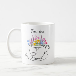 Caneca De Café Para-Chá Aniversário de 40 anos Caprichoso Floral