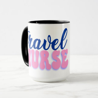 Caneca de café para enfermeira viajante branca e p