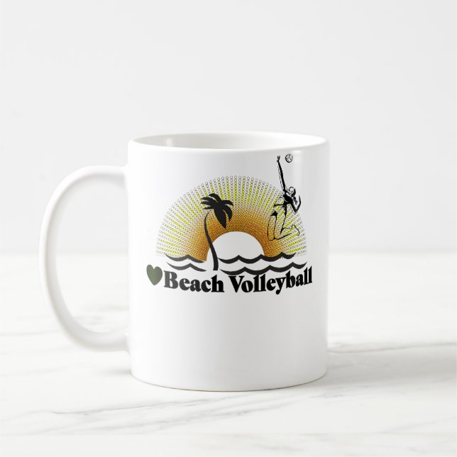 Caneca De Café Para Fãs de Volei Volei de Praia Na Moda (Esquerda)