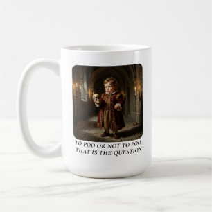 Caneca De Café Para Fazer Cocô ou Não – Design de Desenho Animado