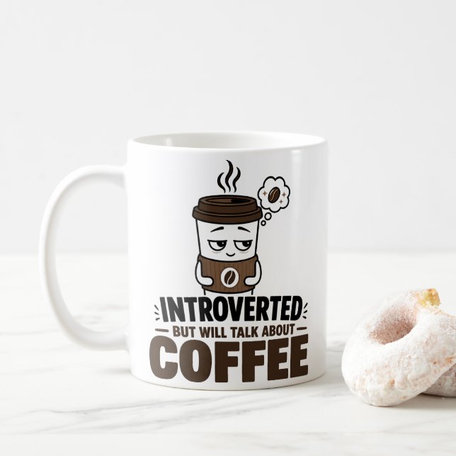 Caneca de café para introvertido engraçado Present (Com Donut)