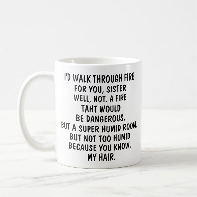 Caneca de café Para Minha Irmã, Presente Divertido (Esquerda)