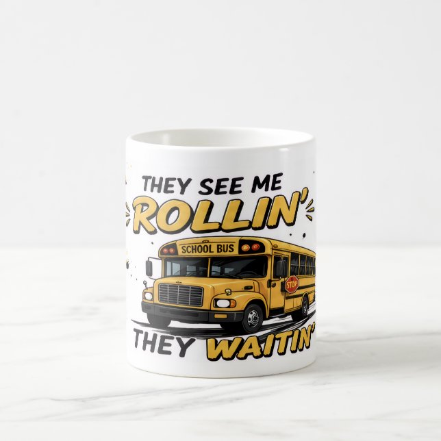 Caneca de Café para Motorista de Ônibus Engraçado  (Centro)