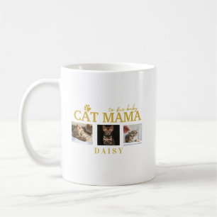 Caneca De Café para o bebê de pêlo mamãe gato personalizado colag