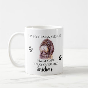 Caneca De Café Para o meu servo humano Labradoodle mix engraçado