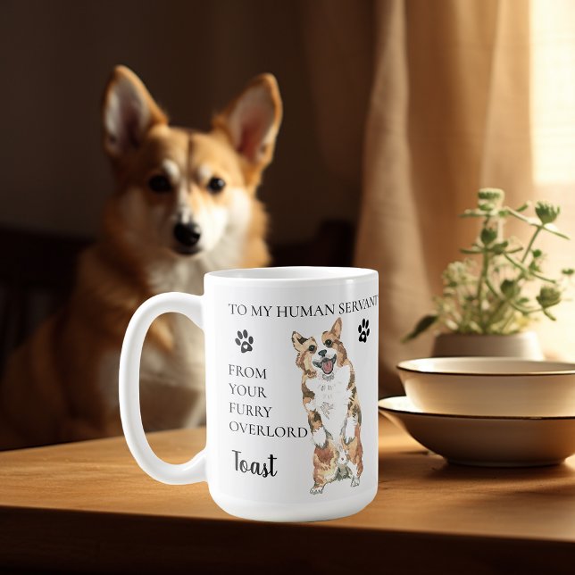 Caneca De Café Para o meu servo humano presente engraçado do cão  (Criador carregado)