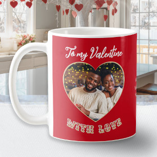 Caneca De Café Para o Meu Valentim Com Amor Coração Personalizado