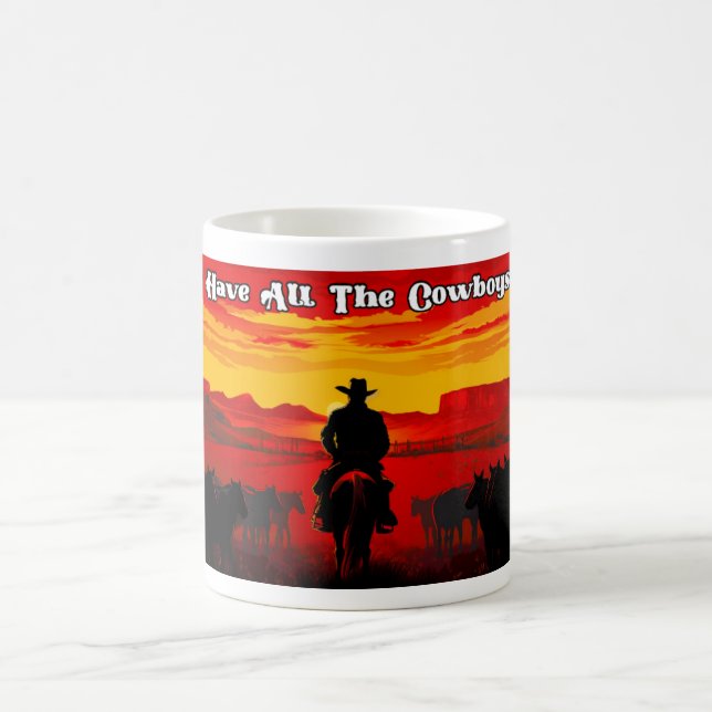 Caneca De Café Para Onde Foram Todos Os Cowboys? - Design 1 (Centro)
