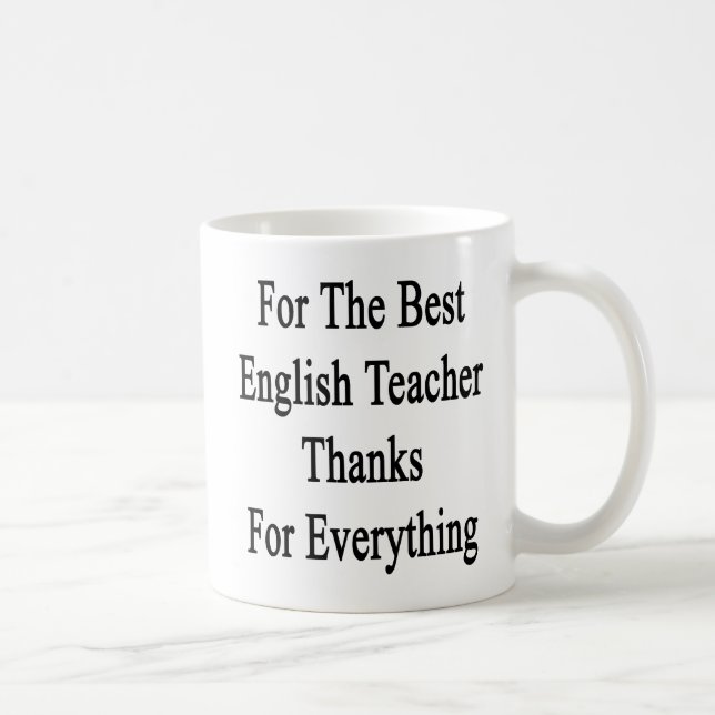 Caneca De Café Para os melhores obrigados do professor de inglês (Direita)
