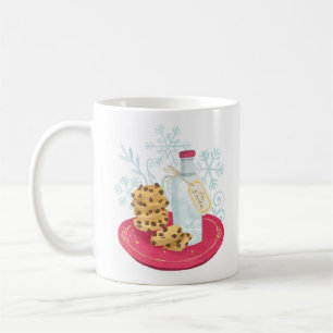 Caneca De Café Para Papais noeis Cookies E Aquarela De Leite