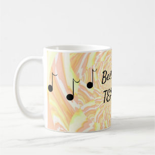 Caneca de Café para Professor de Música Ondulações