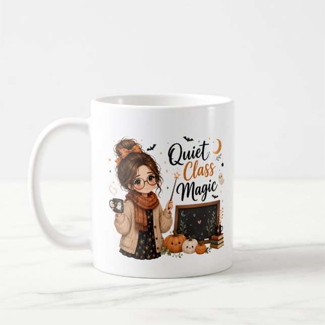 Caneca de Café para Professores de Halloween com M (Esquerda)