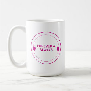 Caneca De Café Para Sempre & Sempre – Design de Tipografia de Amo