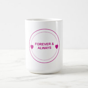Caneca De Café Para Sempre & Sempre – Design de Tipografia de Amo